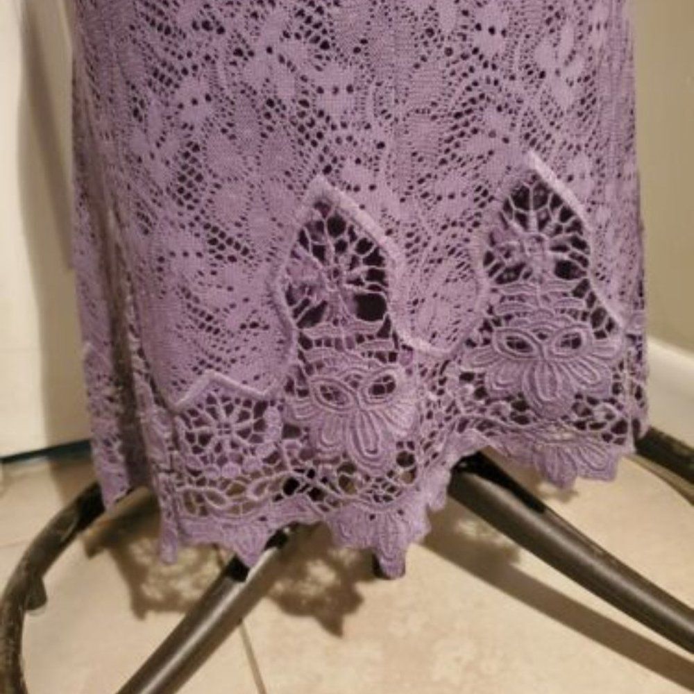 Roxberi Purple Dress size Small ASimetric Hem Pearly Buttons Closure - Picture 7 of 10